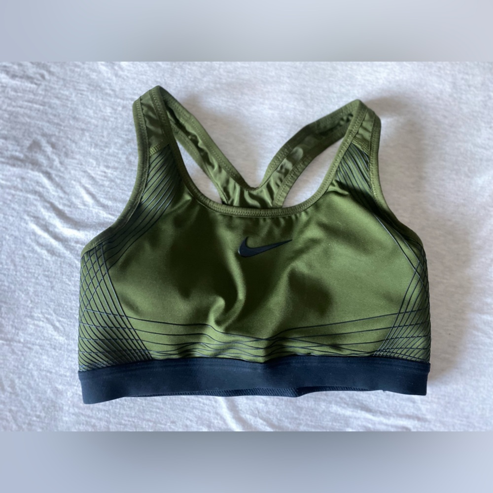 Nike - Olive Green and Black Racerback Sports bra